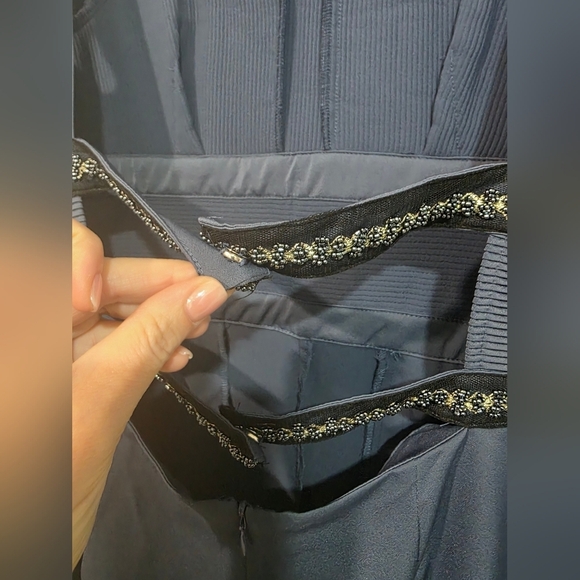 Asos Open Back Embellished Elegant Blue Jumpsuit - Picture 15 of 16